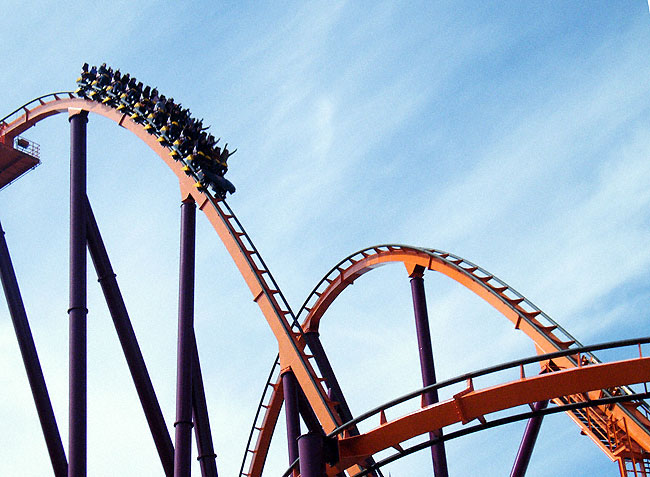 The Raging Bull Roller Coaster at Six Flags Great America, Gurnee, Illinois