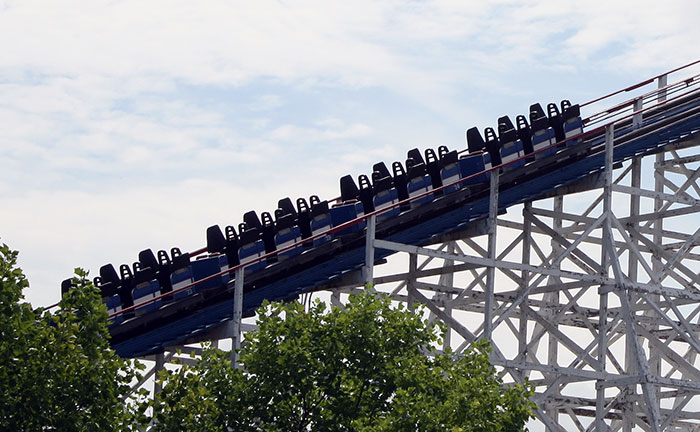 The Great American Eagle roller coaster at Six Flags Great America, Gurnee, Illinois