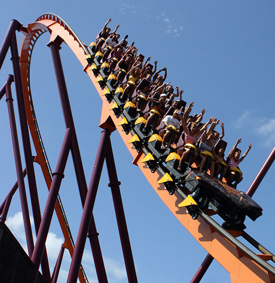 The Raging Bull Roller Coaster at Six Flags Great America, Gurnee, Illinois