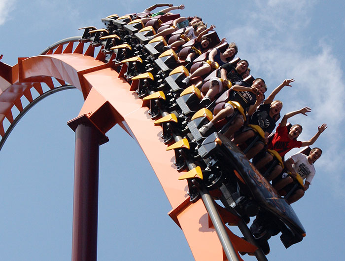 The Raging Bull Roller Coaster at Six Flags Great America, Gurnee, Illinois