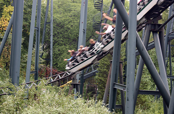 The Whizzer roller coaster at Six Flags Great America, Gurnee, Illinois
