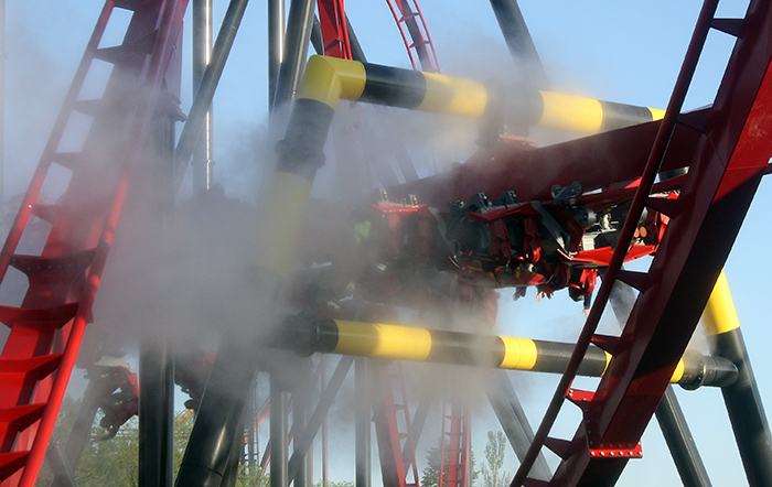 Media Day For The New For 2012 X-Flight Rollercoaster at Six Flags Great America in Gurnee, Illinois