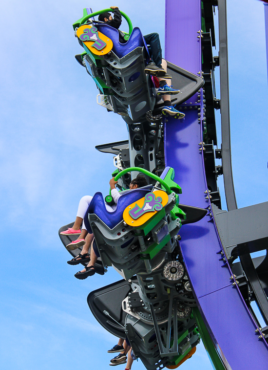 The Joker 4D Free Fly Coaster at Six Flags Great America, Gurnee, Illinois