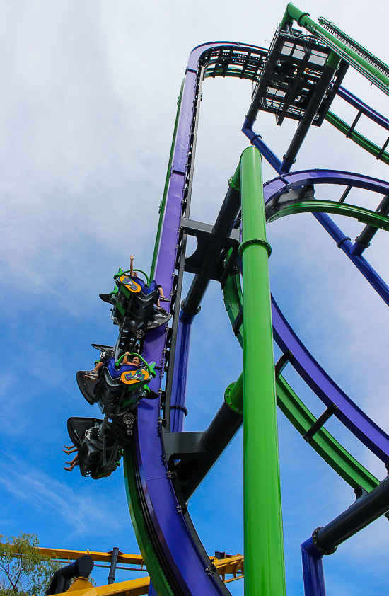The Joker 4D Free Fly Coaster at Six Flags Great America, Gurnee, Illinois