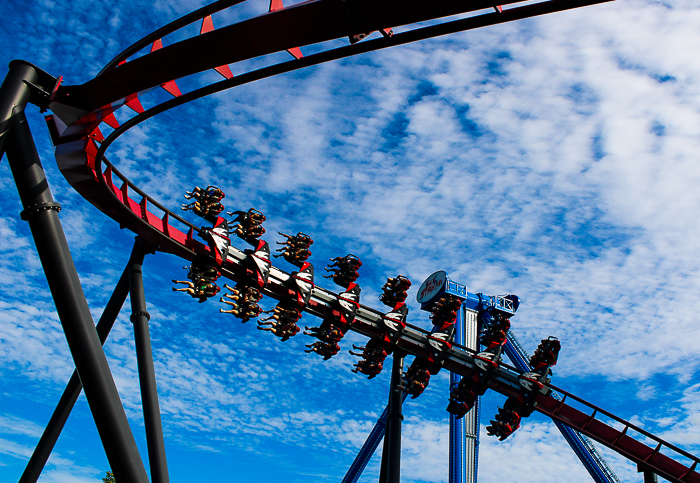 The X-Flight Roller Coaster at Six Flags Great America, Gurnee, Illinois