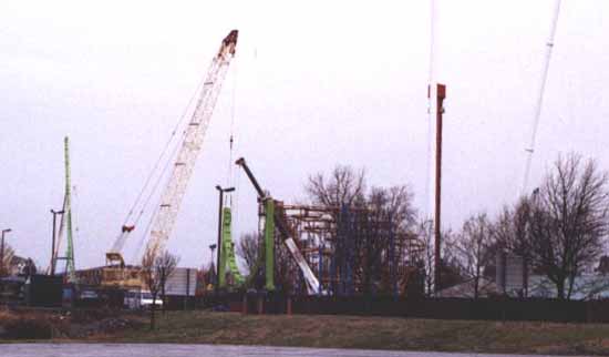 Six Flags Kentucky Kingdom's 2003 Greezed Lightnin' Coaster Under Construction
