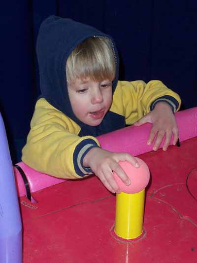 Bond playing with Balls at Six Flags Kentucky Kingdom