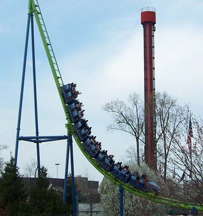 Greezed Lightnin' Rollercoaster at Six Flags Kentucky Kingdom