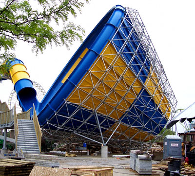 The Tornado Water Slide at Six Flags Kentucky Kingdom, Louisville, KY