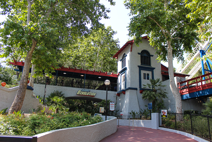 The Revolution Rollercoaster at American Coaster Enthusiasts Coaster Con 42 at Six Flags Magic Mountain in Valencia, California