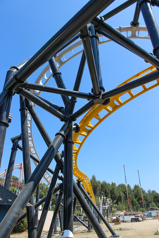 The West Coast Racers Rollercoaster under construction - The American Coaster Enthusiasts Coaster Con 42 at Six Flags Magic Mountain in Valencia, California