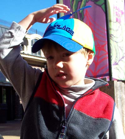Bond and his new hat at Six Flags Over Georgia, Austell, GA