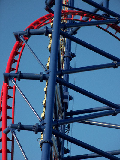 Mr. Freeze in the early morning at Six Flags Over Texas, Arlington, TX