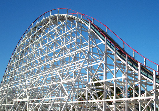 The Judge Roy Scream in the early morning at Six Flags Over Texas, Arlington, TX