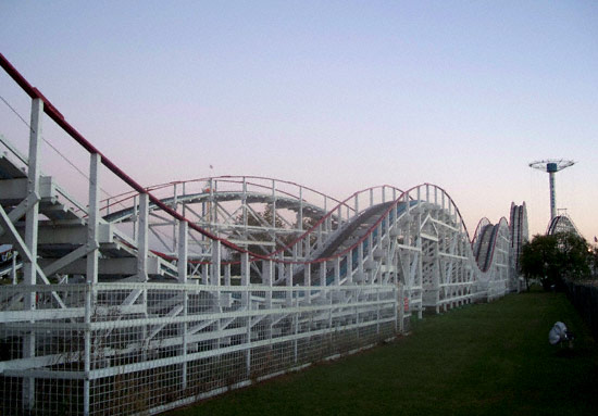 The Judge Roy Scream in the early morning at Six Flags Over Texas, Arlington, TX