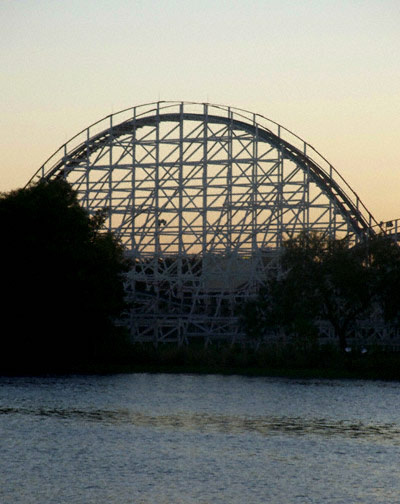 The Judge Roy Scream in the early morning at Six Flags Over Texas, Arlington, TX