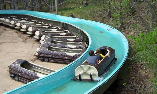The Ice Mountain Plunge Log Flume at Six Flags St. Louis