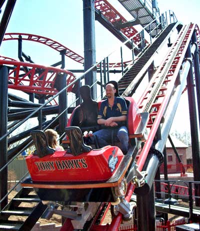 The new for 2007 Tony Hawk's Big Spin Rollercoaster at Six Flags St. Louis, Allenton, MO
