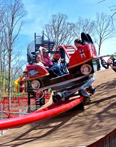 The new for 2007 Tony Hawk's Big Spin Rollercoaster at Six Flags St. Louis, Allenton, MO