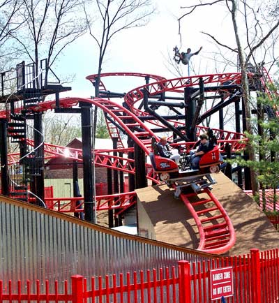 The new for 2007 Tony Hawk's Big Spin Rollercoaster at Six Flags St. Louis, Allenton, MO