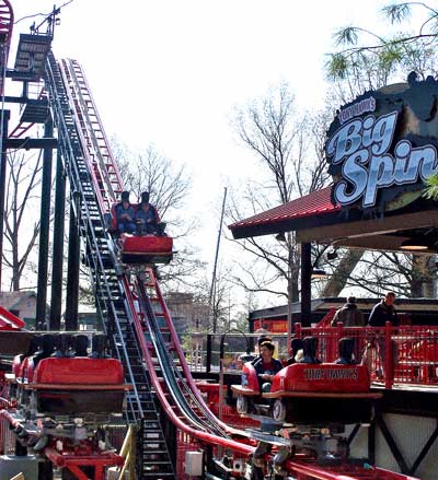 The new for 2007 Tony Hawk's Big Spin Rollercoaster at Six Flags St. Louis, Allenton, MO