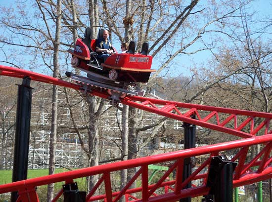 The new for 2007 Tony Hawk's Big Spin Rollercoaster at Six Flags St. Louis, Allenton, MO