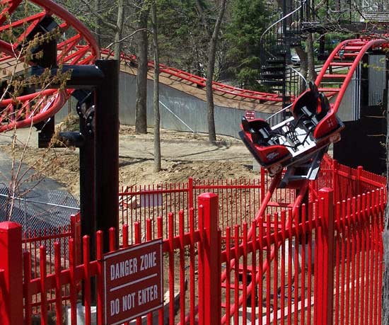 The new for 2007 Tony Hawk's Big Spin Rollercoaster at Six Flags St. Louis, Allenton, MO