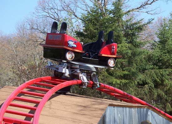 The new for 2007 Tony Hawk's Big Spin Rollercoaster at Six Flags St. Louis, Allenton, MO