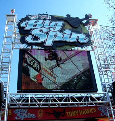 The new for 2007 Tony Hawk's Big Spin Rollercoaster at Six Flags St. Louis, Allenton, MO