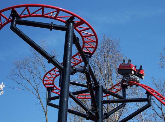 The new for 2007 Tony Hawk's Big Spin Rollercoaster at Six Flags St. Louis, Allenton, MO