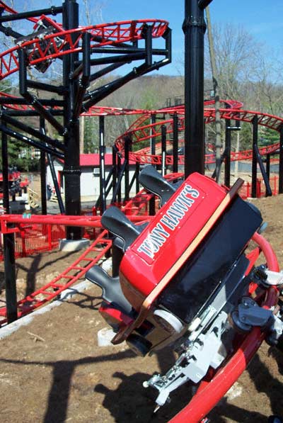 The new for 2007 Tony Hawk's Big Spin Rollercoaster at Six Flags St. Louis, Allenton, MO
