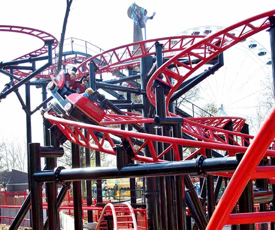 The new for 2007 Tony Hawk's Big Spin Rollercoaster at Six Flags St. Louis, Allenton, MO