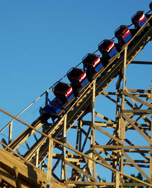The New For 2008 Evel Knievel Rollercoaster at Six Flags St. Louis, Eureka, Missouri