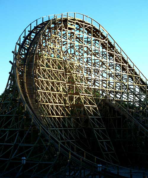 The New For 2008 Evel Knievel Rollercoaster at Six Flags St. Louis, Eureka, Missouri