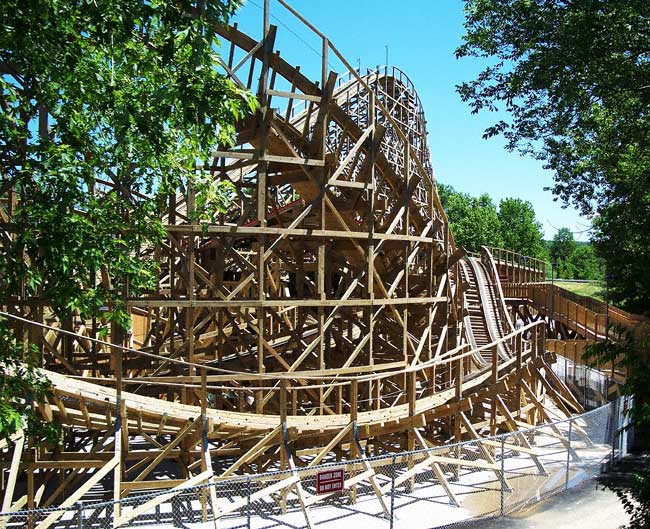 The New For 2008 Evel Knievel Rollercoaster at Six Flags St. Louis, Eureka, Missouri