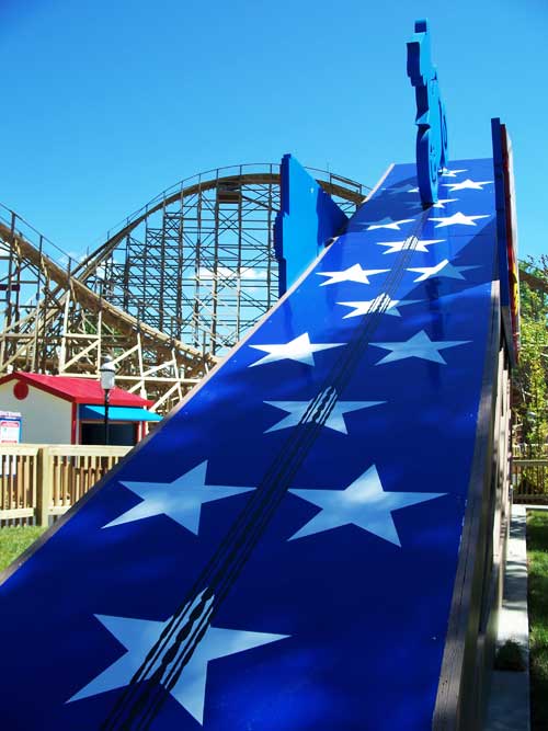 The New For 2008 Evel Knievel Rollercoaster at Six Flags St. Louis, Eureka, Missouri