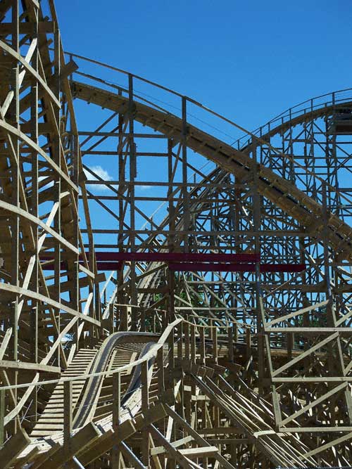 The New For 2008 Evel Knievel Rollercoaster at Six Flags St. Louis, Eureka, Missouri