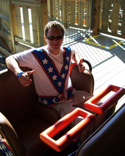The New For 2008 Evel Knievel Rollercoaster at Six Flags St. Louis, Eureka, Missouri