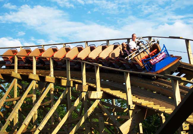 The New For 2008 Evel Knievel Rollercoaster at Six Flags St. Louis, Eureka, Missouri