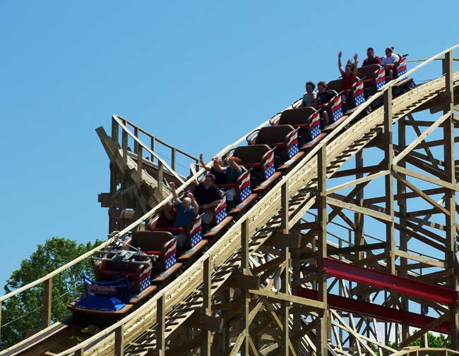 The New For 2008 Evel Knievel Rollercoaster at Six Flags St. Louis, Eureka, Missouri