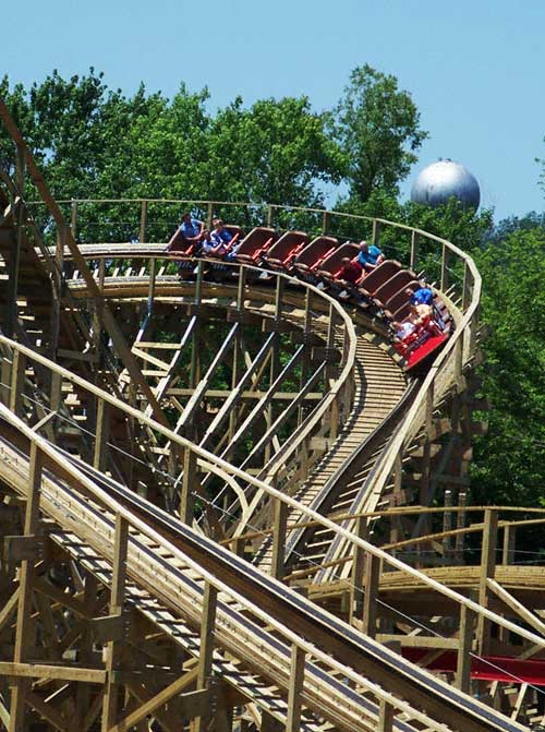 The New For 2008 Evel Knievel Rollercoaster at Six Flags St. Louis, Eureka, Missouri
