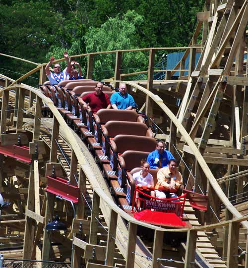 The New For 2008 Evel Knievel Rollercoaster at Six Flags St. Louis, Eureka, Missouri