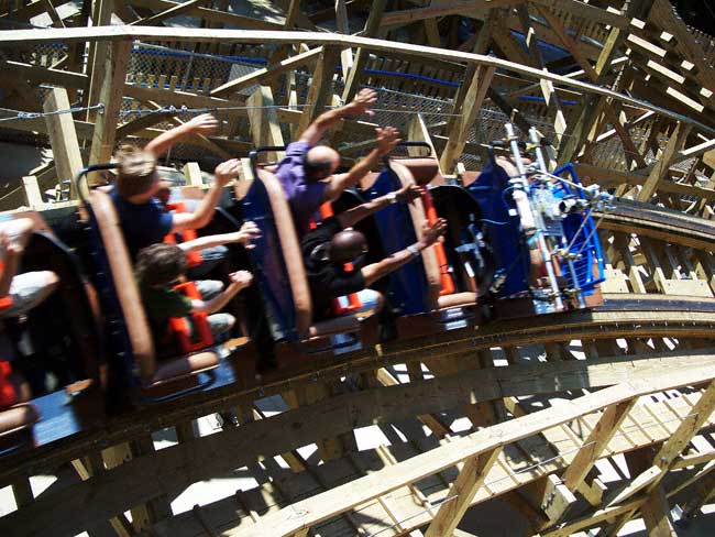 The New For 2008 Evel Knievel Rollercoaster at Six Flags St. Louis, Eureka, Missouri