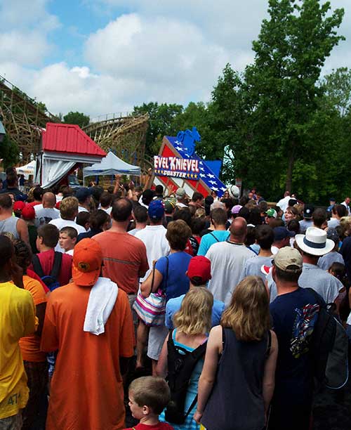 The New For 2008 Evel Knievel Rollercoaster at Six Flags St. Louis, Eureka, Missouri