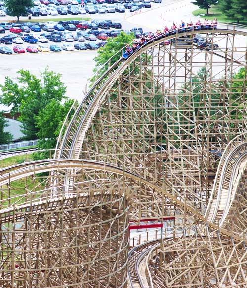 The New For 2008 Evel Knievel Rollercoaster at Six Flags St. Louis, Eureka, Missouri