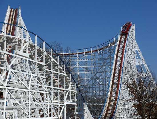 The Screaming Eagle Rollercoaster at Six Flags St. Louis, Allenton, Missouri