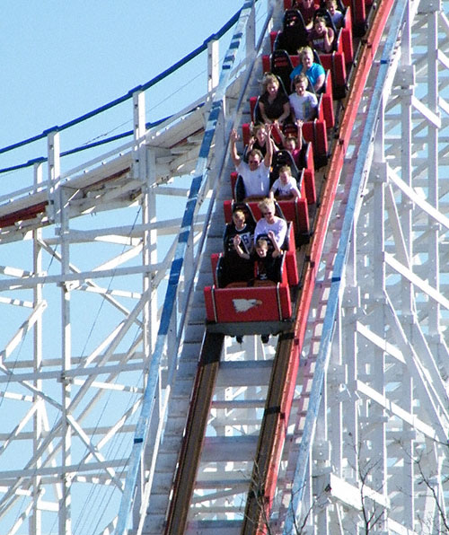 The Screaming Eagle Rollercoaster at Six Flags St. Louis, Eureka, MO