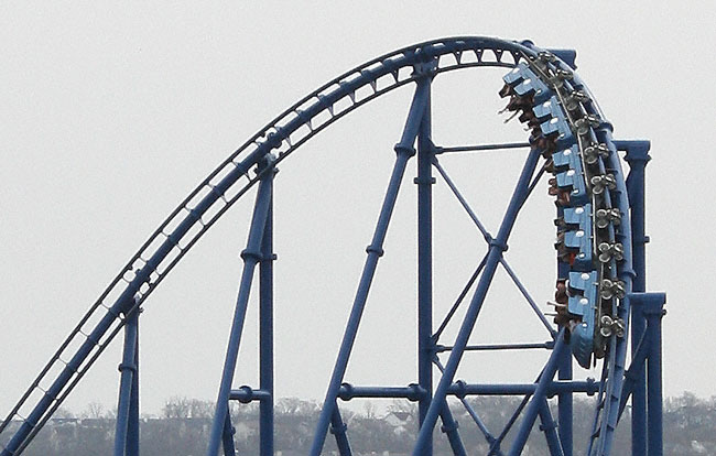 The Mr. Freeze Rollercoasater at Six Flags St. Louis, Eureka, Missouri
