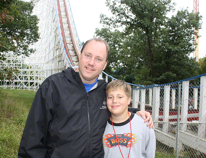 The Screaming Eagle Roller Coaster walk back during the Daredevil Daze Enthusiast Event at Six Flags St. Louis, Eureka, Missouri