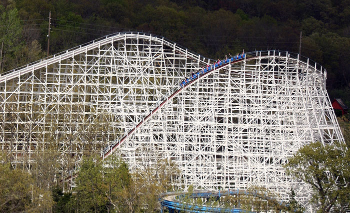 The Screaming Eagle Roller Coaster at Six Flags St. Louis, Eureka, Missouri